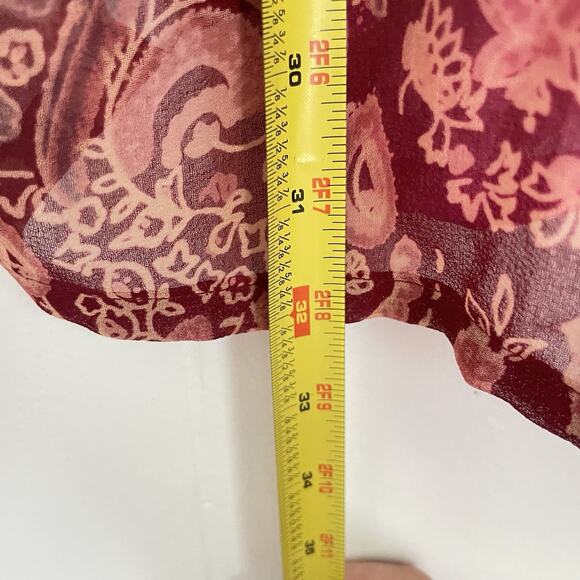 Adini 3X Boho Sheer Tunic Top Pink Ombre Floral Batik India Festival Hippie NWT - Picture 8 of 9